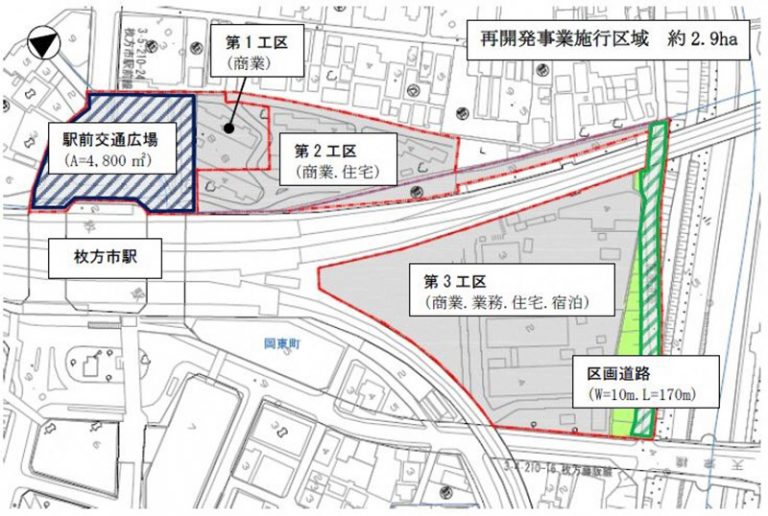 【枚方市】枚方市駅周辺地区第一種市街地再開発事業 3街区の建設状況 2022年2月 | URBAN NOTES -トシノヲト-