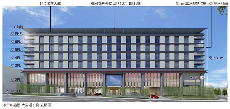 JWマリオットホテル奈良 立面図