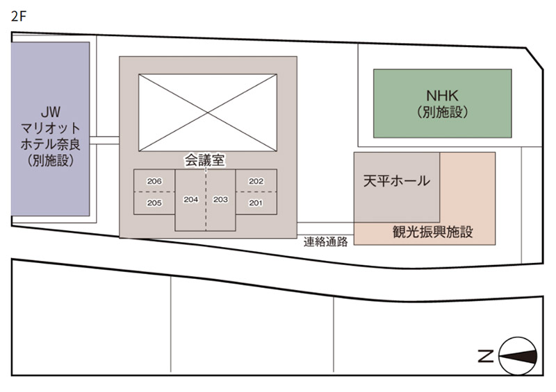 奈良県コンベンションセンター 2Fフロアマップ
