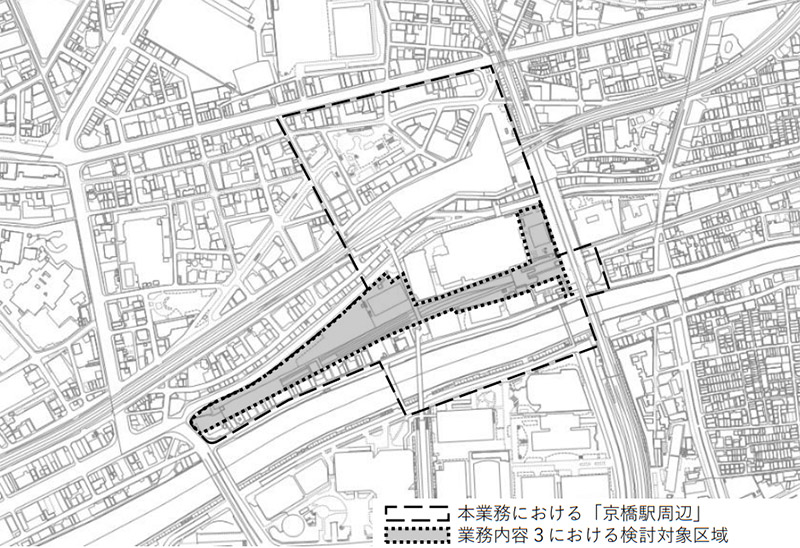 京橋駅周辺公共空間再編 位置図