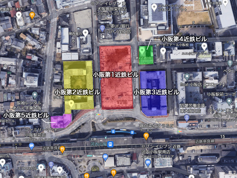 小阪第1～第5近鉄ビル再開発 位置図