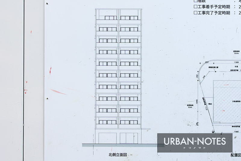 (仮称)東中島1丁目マンションプロジェクト 立面図