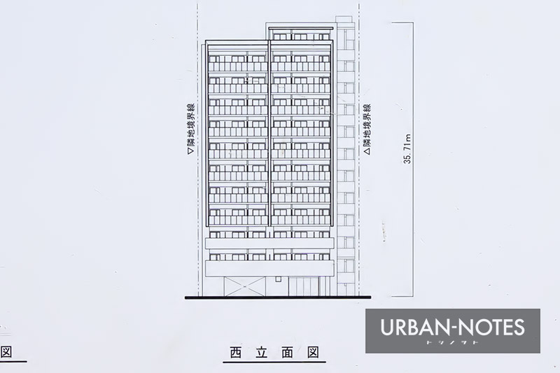 (仮称)大阪市淀川区東中島4丁目 新築工事 立面図
