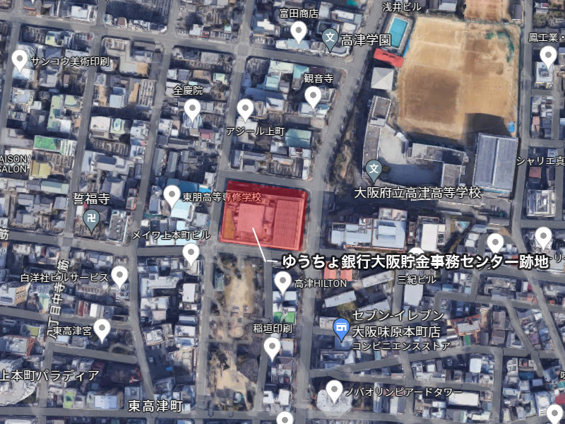 ゆうちょ銀行大阪貯金事務センター跡地 位置図