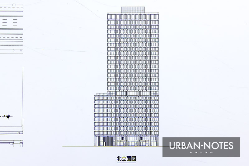 淀屋橋駅西地区第一種市街地再開発事業 立面図