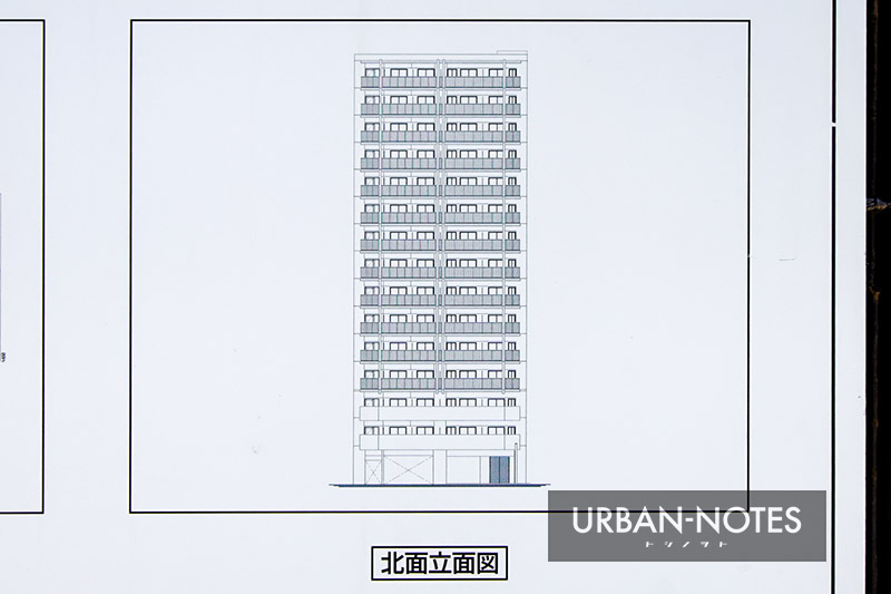 (仮称)エスリード中央区谷町1丁目新築工事 立面図
