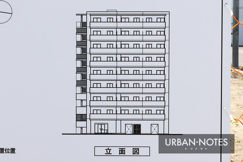 (仮称)東中島二丁目計画新築工事 立面図