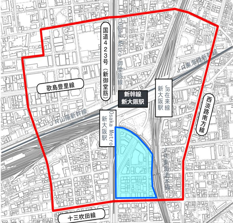 新大阪駅南口エリアまちづくり協議会 位置図