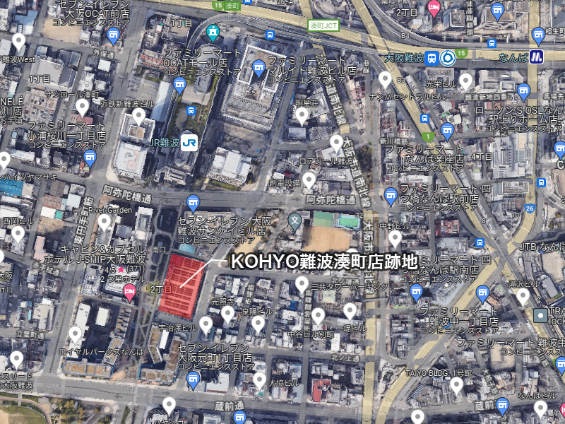 KOHYO難波湊町店跡地 位置図
