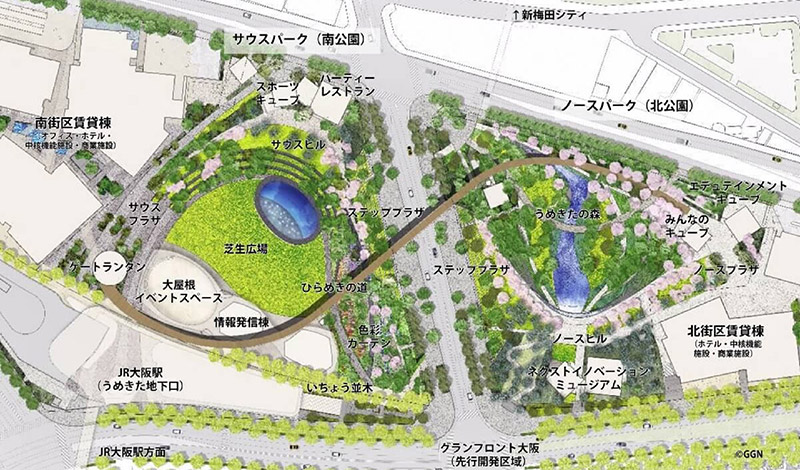 うめきた公園 全体レイアウト